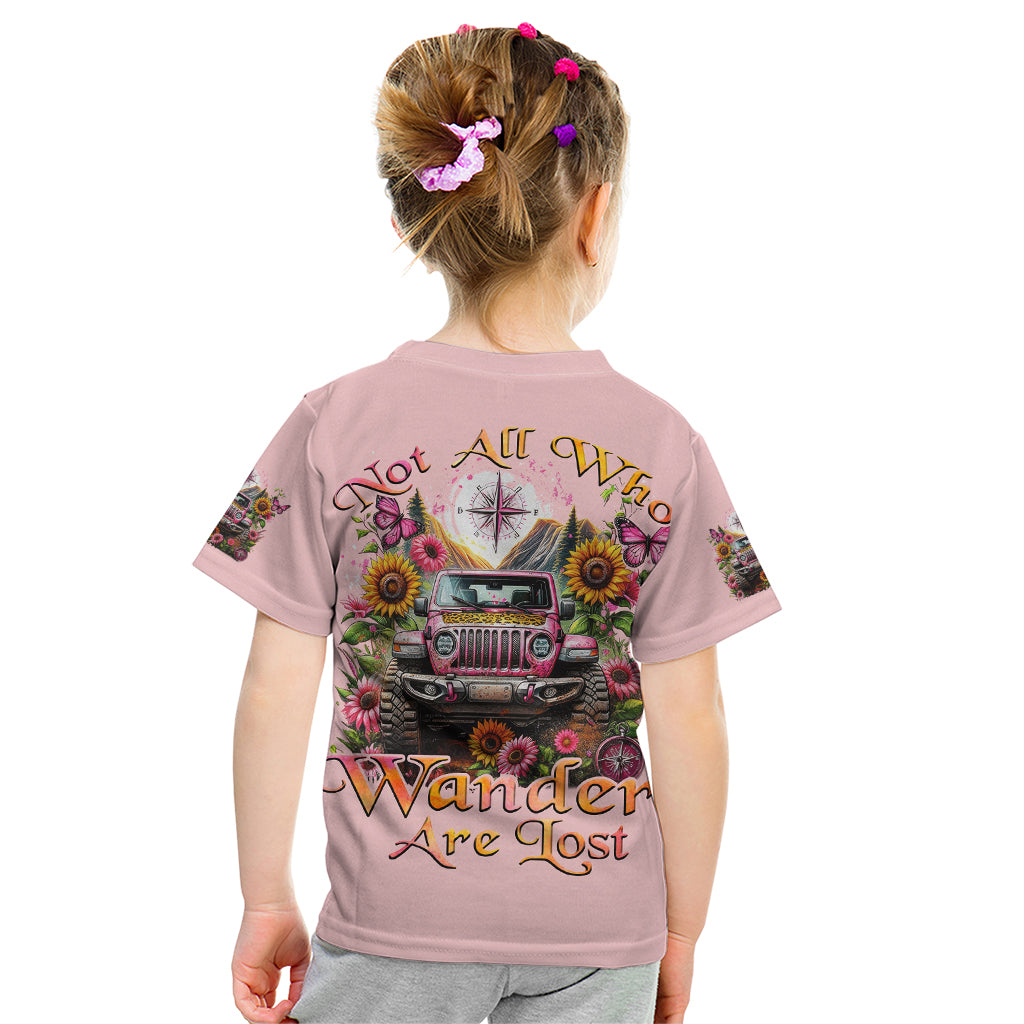 Flower Jeep Kid T Shirt Not All Who Wander Are Lost