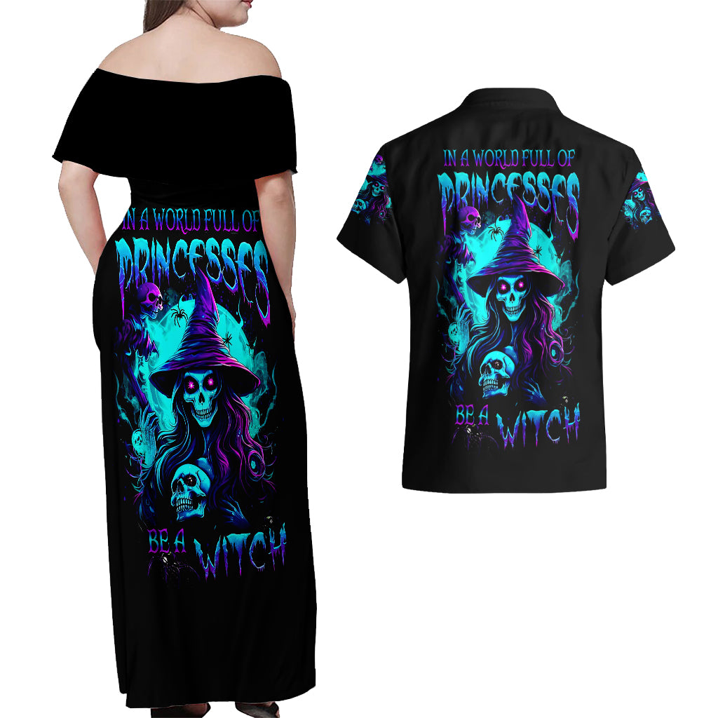 witch-skull-couples-matching-off-shoulder-maxi-dress-and-hawaiian-shirt-in-a-world-full-of-princess-be-a-witch