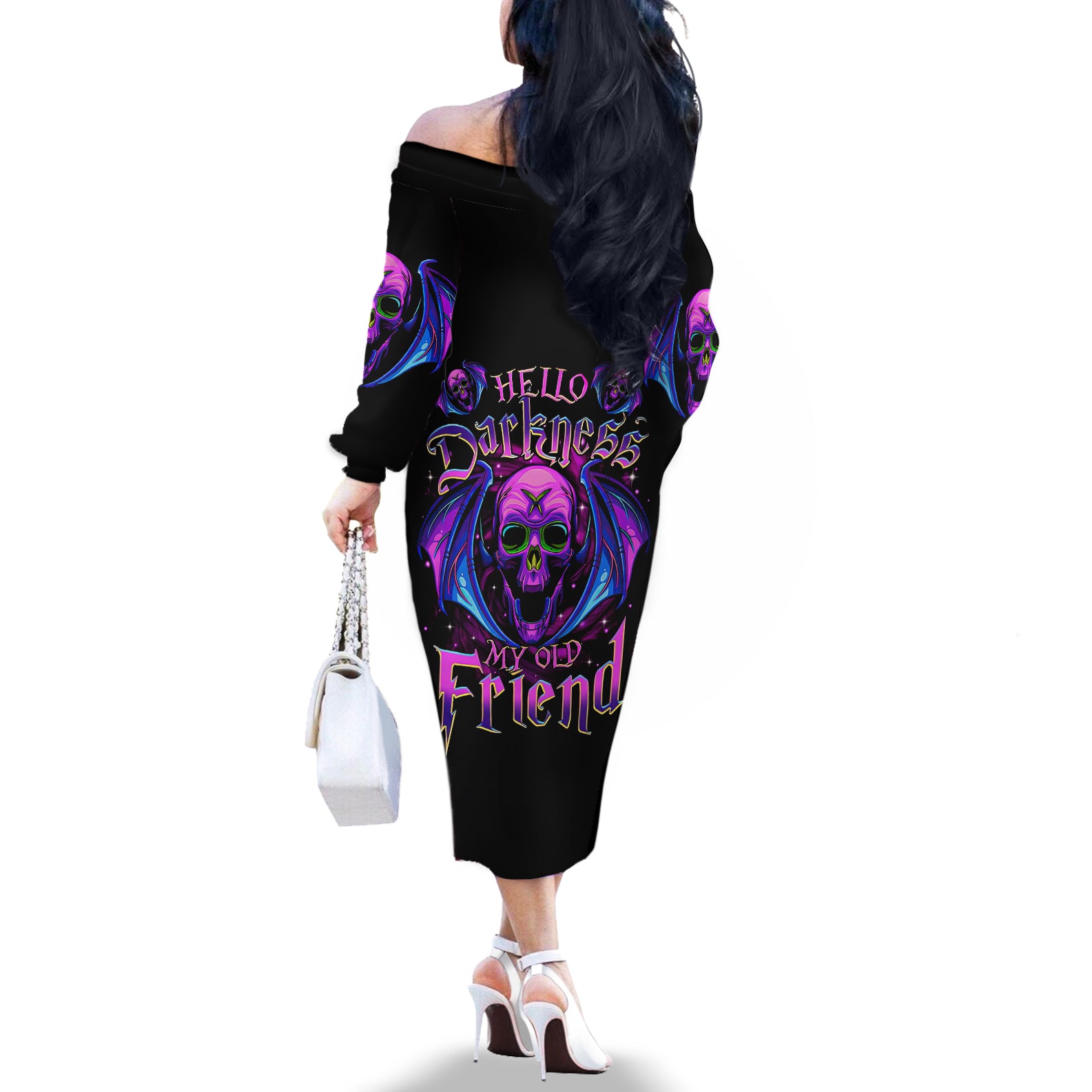 bat-skull-off-the-shoulder-long-sleeve-dress-bat-skull-hello-darkness-my-old-friend