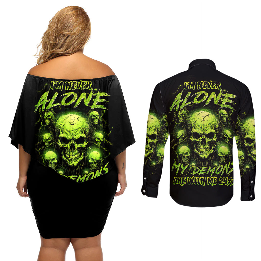 thunder-skull-couples-matching-off-shoulder-short-dress-and-long-sleeve-button-shirts-thunder-skull-i-never-alone-my-demon-with-me-247