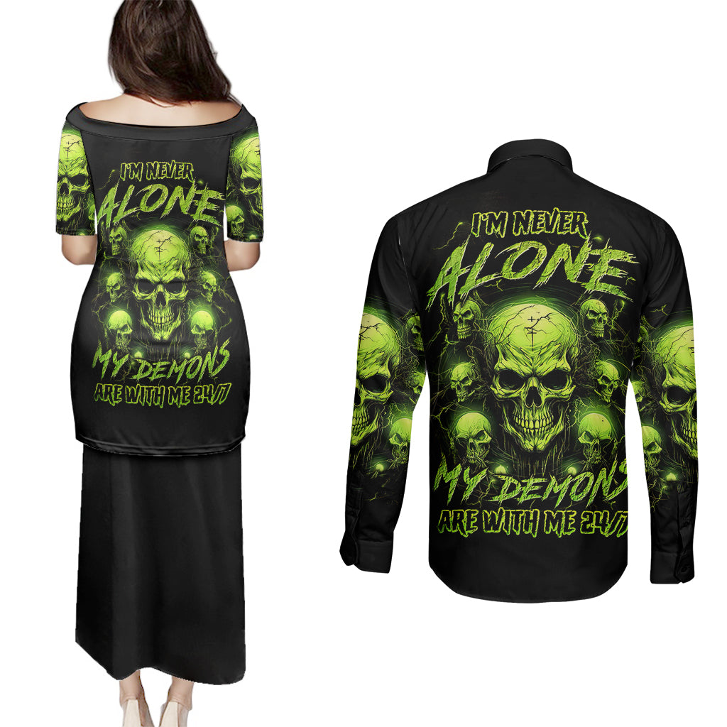 thunder-skull-couples-matching-puletasi-dress-and-long-sleeve-button-shirts-thunder-skull-i-never-alone-my-demon-with-me-247