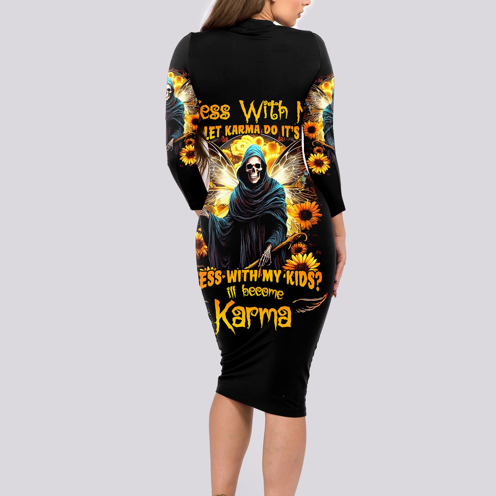 fairy-death-skull-long-sleeve-bodycon-dress-mess-with-me-ill-let-karma-do-its-job