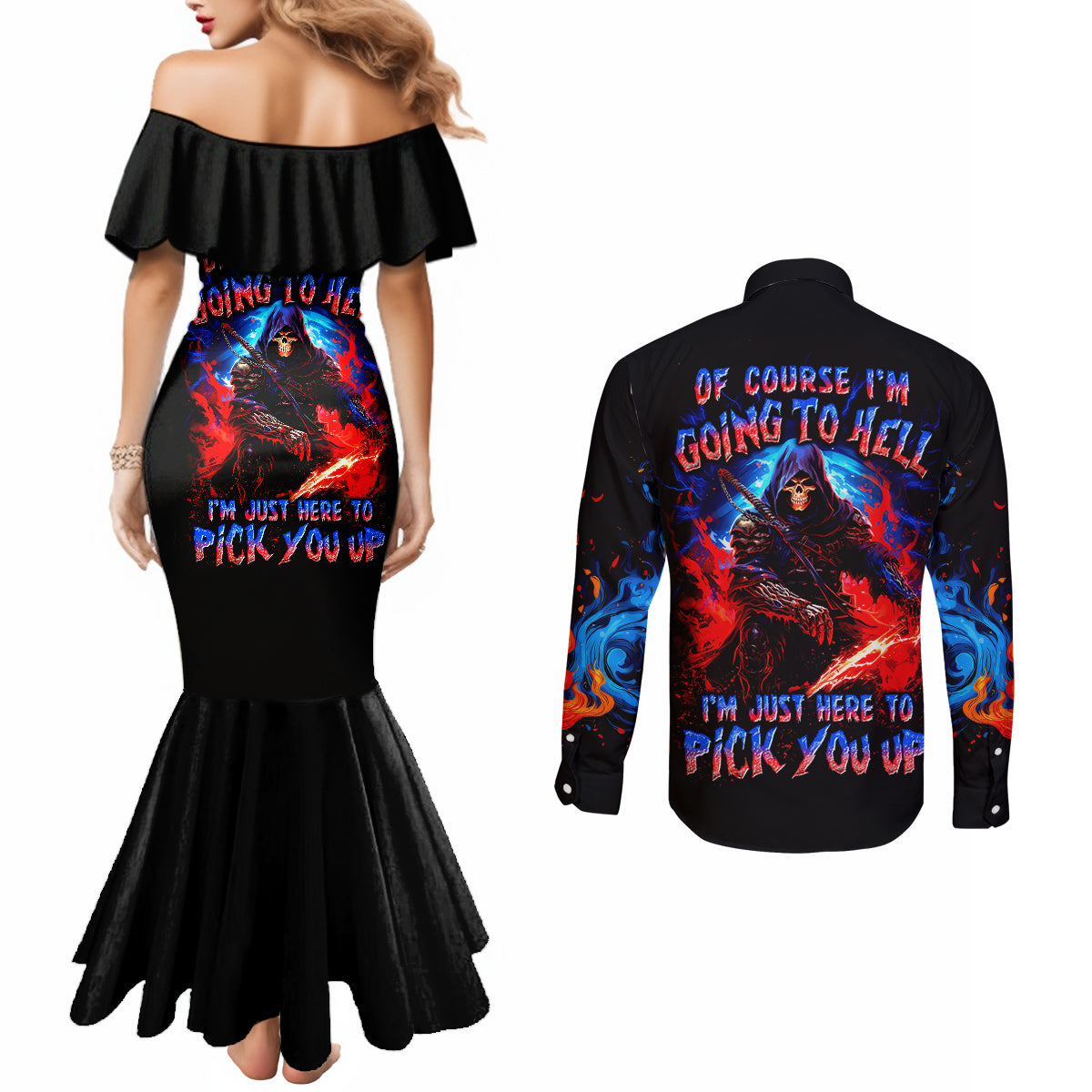 death-skull-couples-matching-mermaid-dress-and-long-sleeve-button-shirts-of-course-im-going-to-hell