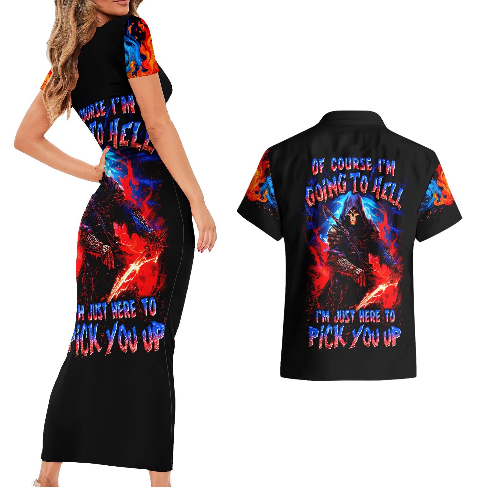 death-skull-couples-matching-short-sleeve-bodycon-dress-and-hawaiian-shirt-of-course-im-going-to-hell