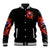 Flame Skull Baseball Jacket I'm Never Alone My Demons Are With Me 24/7