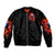 Flame Skull Bomber Jacket I'm Never Alone My Demons Are With Me 24/7