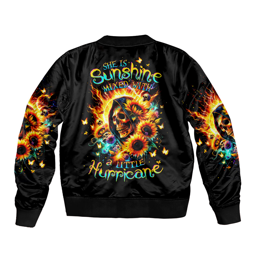 Sunflower Skull Bomber Jacket She Is Sunshine Mixed With A Little Hurricane