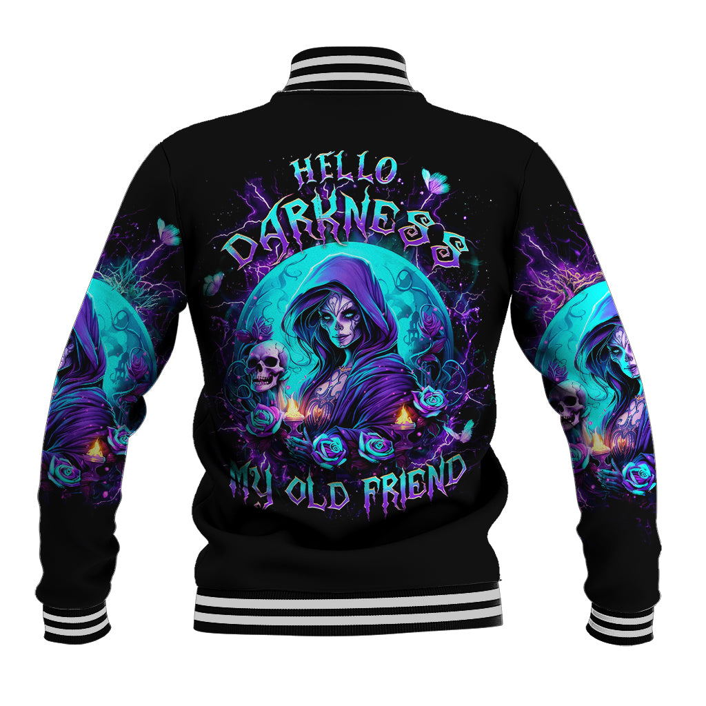 Witch Skull Baseball Jacket Hello Darkness My Old Friend