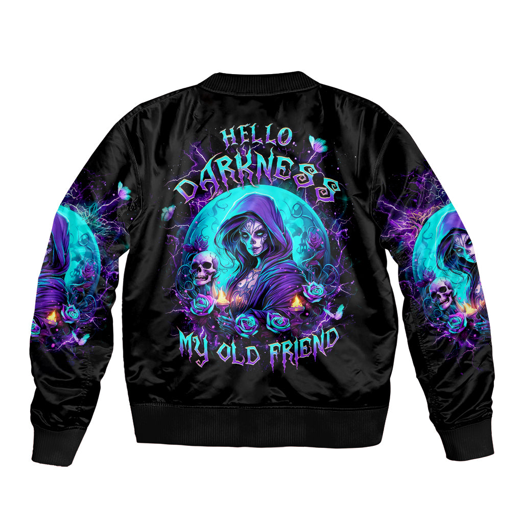 Witch Skull Bomber Jacket Hello Darkness My Old Friend