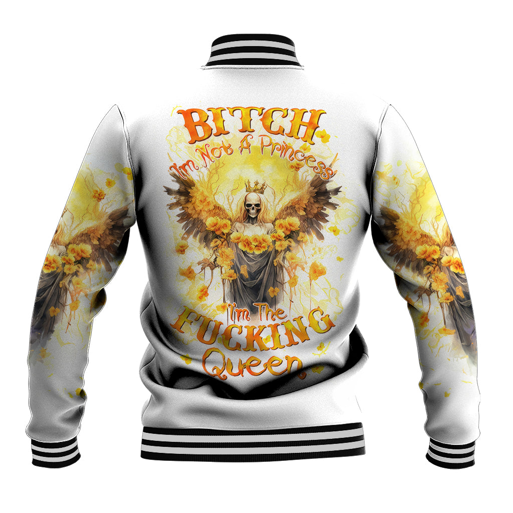 Flower Skull Angel Baseball Jacket Bitch I'm The Fucking Queen