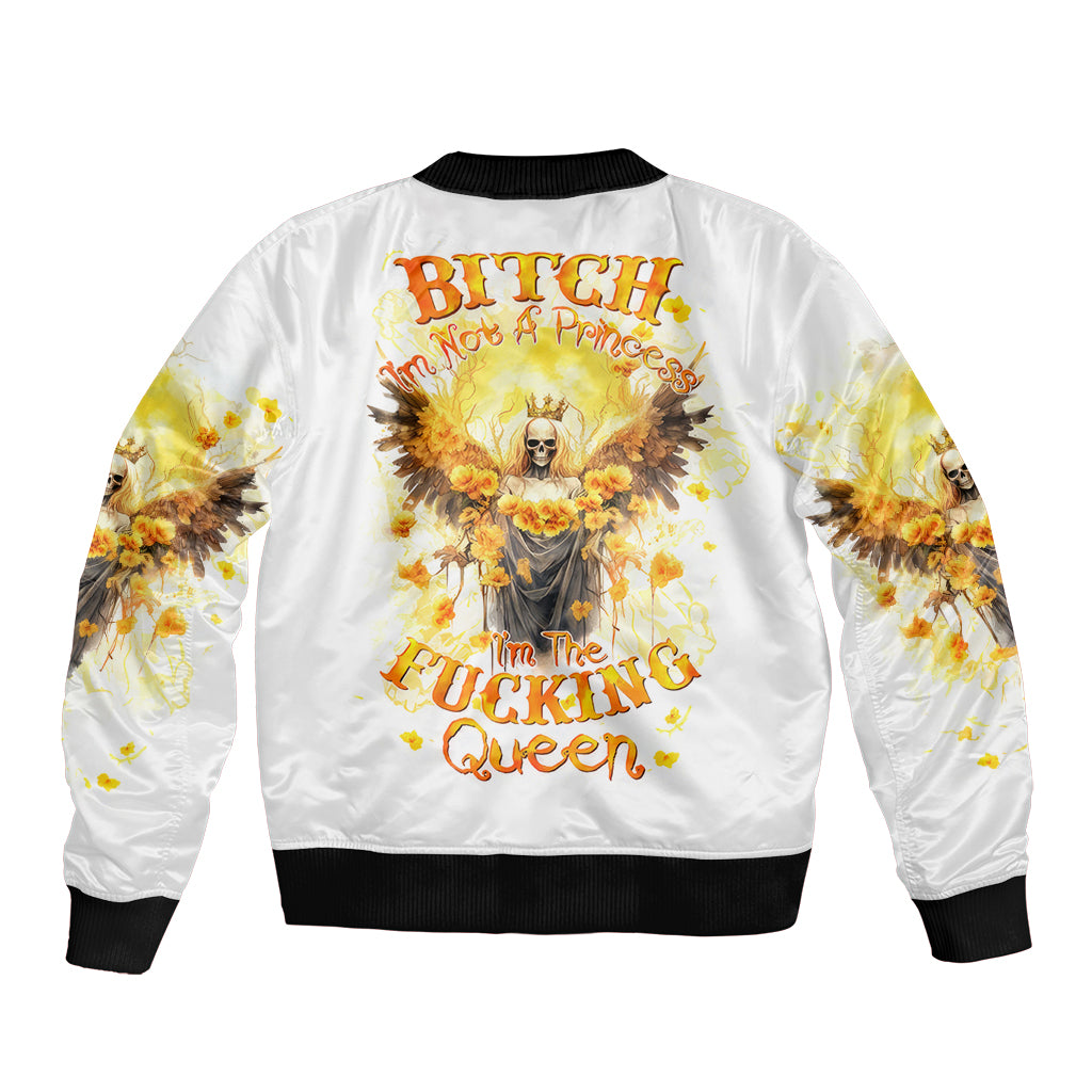 Flower Skull Angel Bomber Jacket Bitch I'm The Fucking Queen