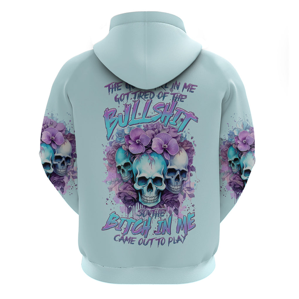 Flower Skull Angel Hoodie The Good Girl In Me Got Tired Of The Bullshit