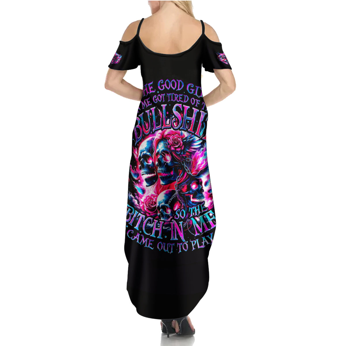 Flame Skull Summer Maxi Dress The Good Girl In Me Got Tired Of The Bullshit