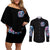 Couple Skull Couples Matching Off Shoulder Short Dress and Long Sleeve Button Shirt From Our Firse Kiss