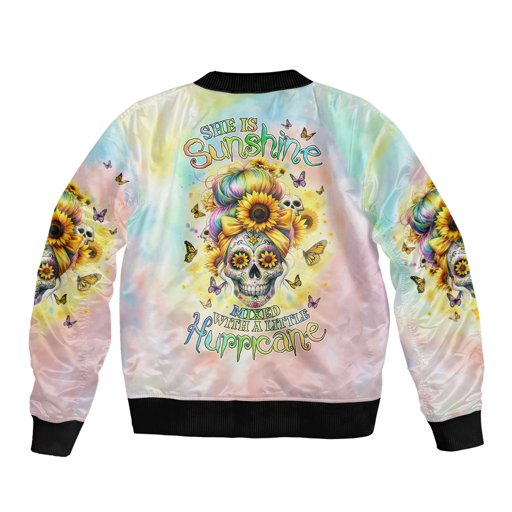 Sunflower Skull Bomber Jacket She Is Sunshine Mixed With A Little Hurricane