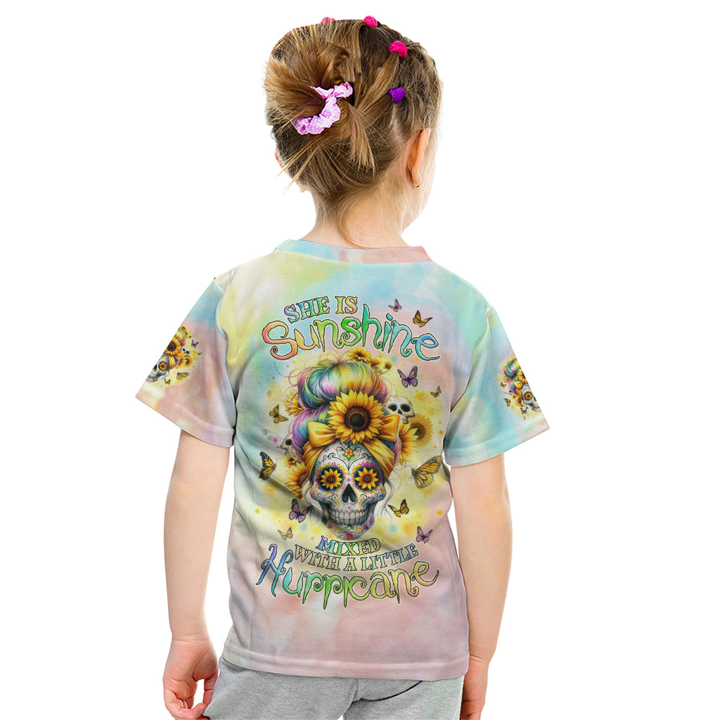 Sunflower Skull Kid T Shirt She Is Sunshine Mixed With A Little Hurricane