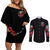 Couple Skull Couples Matching Off Shoulder Short Dress and Long Sleeve Button Shirt From Our Firse Kiss