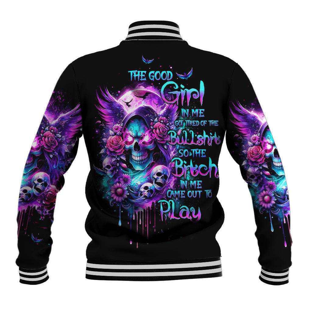 Fairy Skull Baseball Jacket The Good Girl In Me Got Tired Of The Bullshit