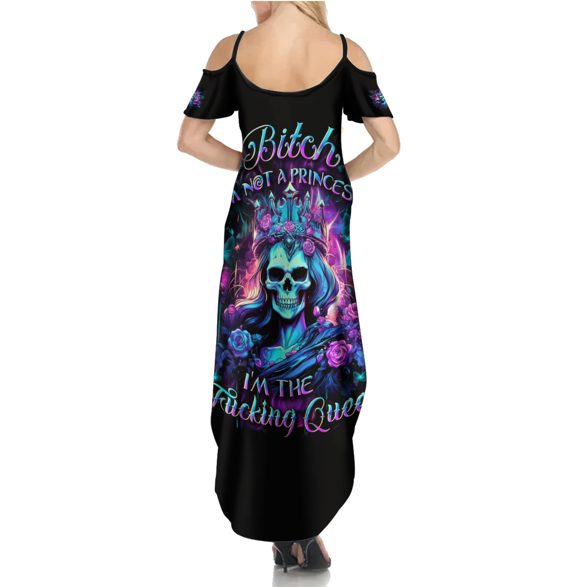 Queen Skull Summer Maxi Dress Bitch I'm The Fucking Queen