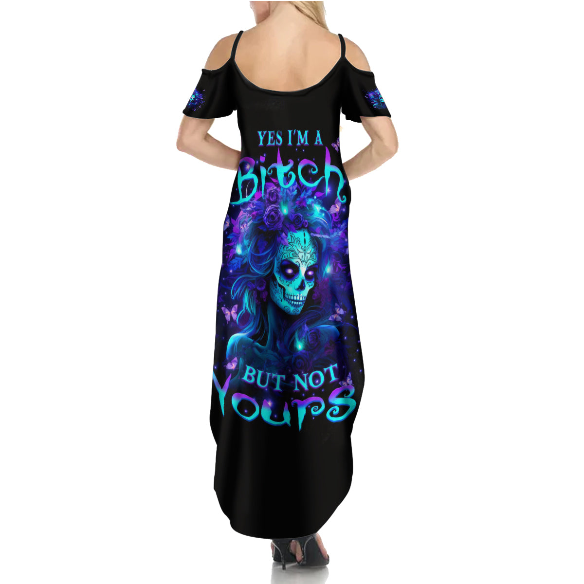 Skull Girl Summer Maxi Dress Yes I'm A Bitch But Not Yours