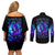 Flame Girl Skull Couples Matching Off Shoulder Short Dress and Long Sleeve Button Shirt The Good Girl In Me Got Tired Of The Bullshit