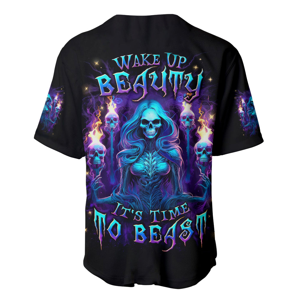 Witch Skull Baseball Jersey Wake Up Beasuty I't Time To Beast