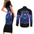 Witch Skull Couples Matching Short Sleeve Bodycon Dress and Long Sleeve Button Shirt Wake Up Beasuty I't Time To Beast