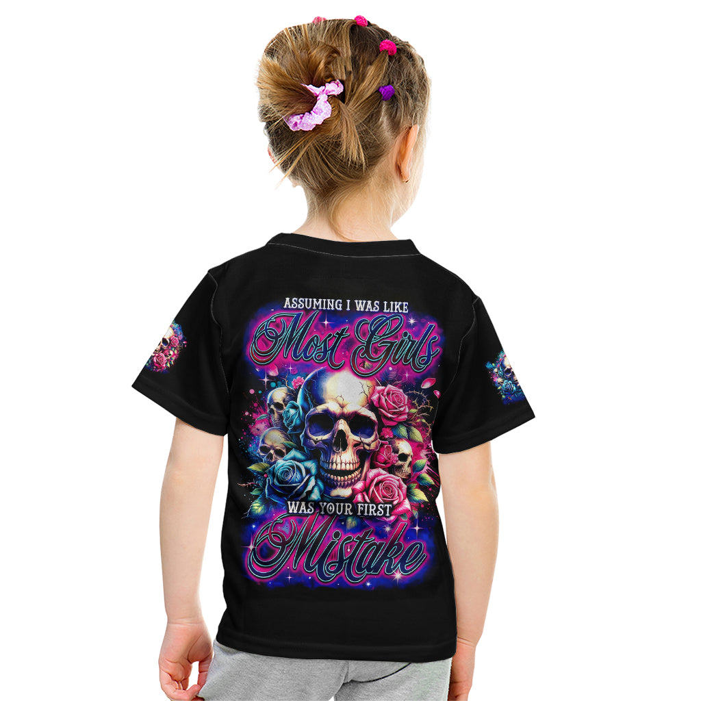 Rose Skull Kid T Shirt Assuming I Was Like Most Girls Was Your First Mistake