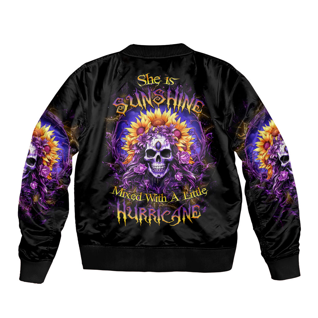 Sunflower Skull Bomber Jacket She Is Sunshine Mixed With A Little Hurricane