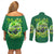 Irish Jeep Couples Matching Off Shoulder Short Dress and Long Sleeve Button Shirt In March We Wear Green