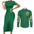 Irish Jeep Couples Matching Short Sleeve Bodycon Dress and Long Sleeve Button Shirt In March We Wear Green