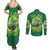 Irish Jeep Couples Matching Summer Maxi Dress and Long Sleeve Button Shirt In March We Wear Green