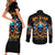 Flame Skull Couples Matching Short Sleeve Bodycon Dress and Long Sleeve Button Shirt When I Was Born The Devil Said Ohh Shit Competition