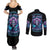 Rose Skull Couples Matching Summer Maxi Dress and Long Sleeve Button Shirt I'm Never Alone My Demons Are With Me 24/7