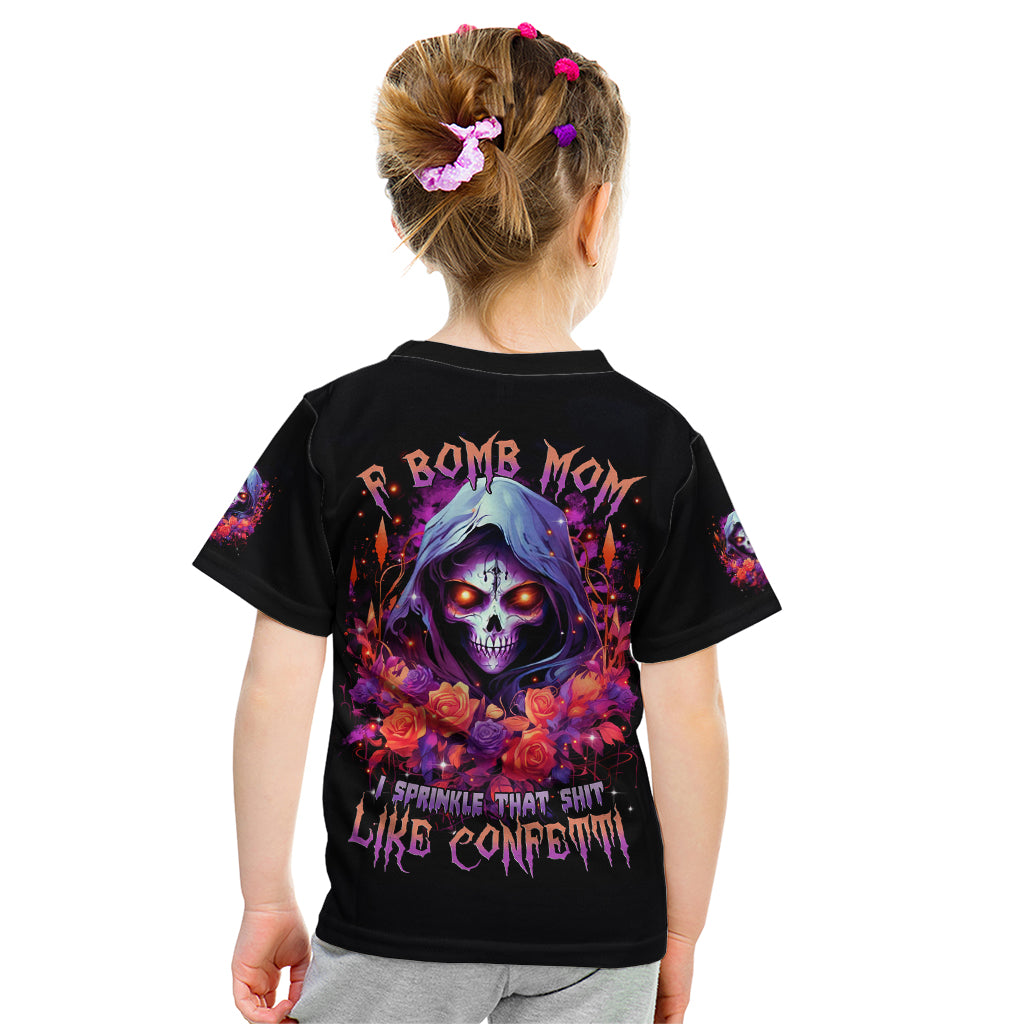 Rose Skull Kid T Shirt F Bomb Mom I Sprinkle That Shit Like Confetti