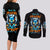 Wolf Skull Couples Matching Long Sleeve Bodycon Dress and Long Sleeve Button Shirt Born As Human But Wolft At Heart