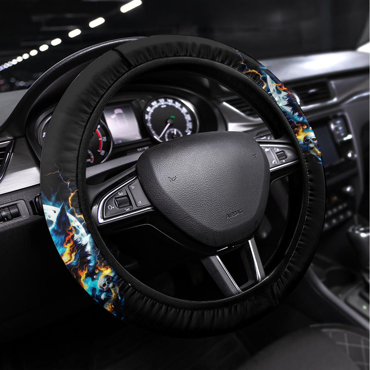 Wolf Skull Steering Wheel Cover Born As Human But Wolft At Heart