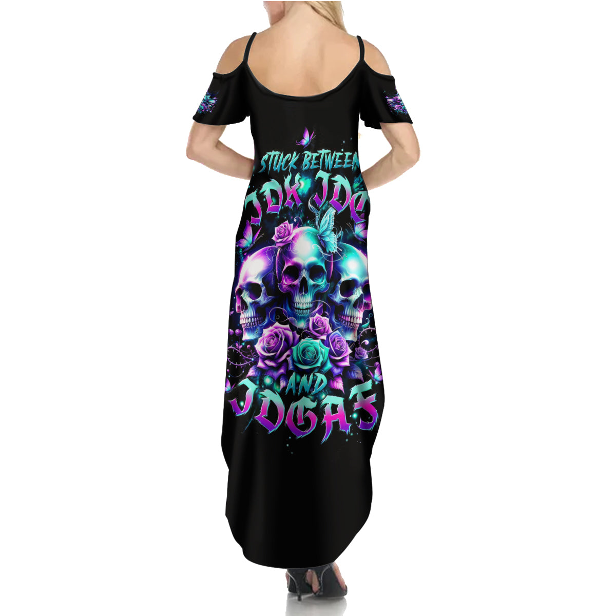 Rose Skull Summer Maxi Dress Stuck Between IDK IDC And IDGAF