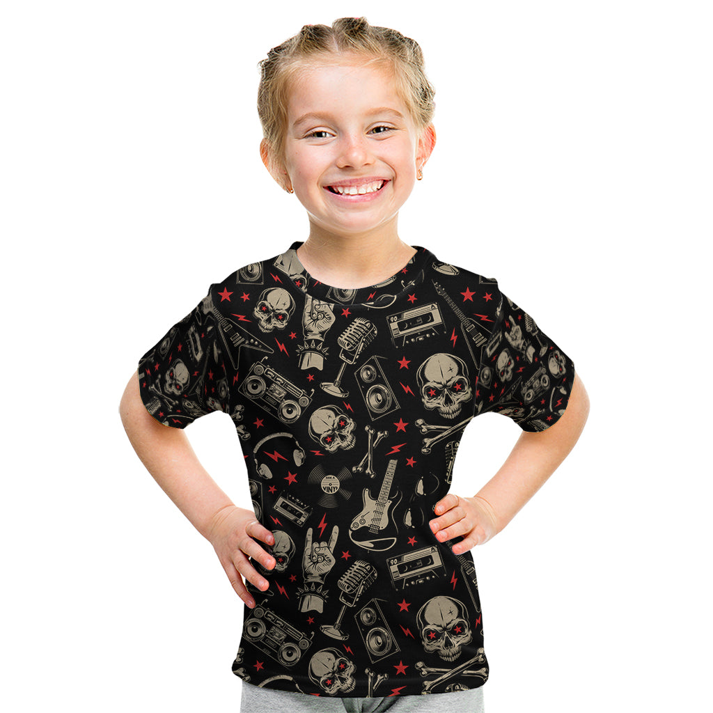 rock-and-roll-skull-pattern-design-kid-t-shirt