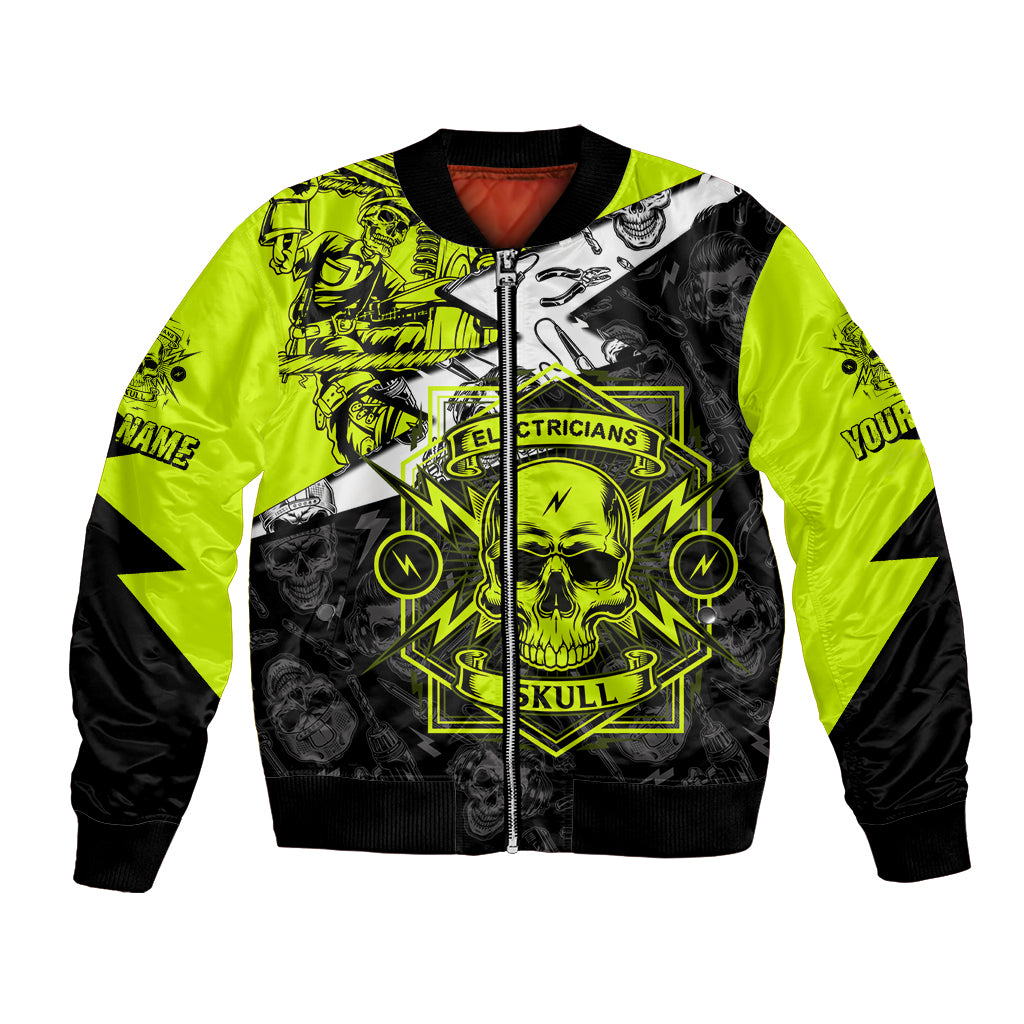 personalised-electricians-skull-bomber-jacket