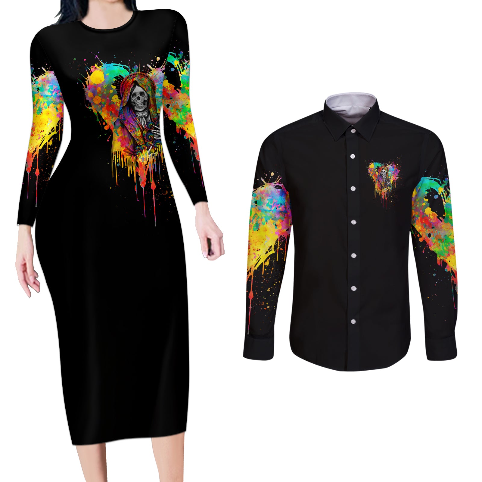 lgbt-couples-matching-long-sleeve-bodycon-dress-and-long-sleeve-button-shirts-love-is-love-pride