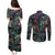 skulls-and-snakes-couples-matching-puletasi-dress-and-long-sleeve-button-shirt