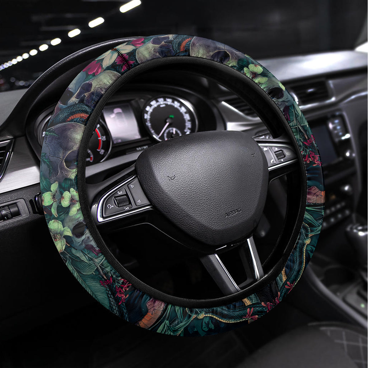 Skulls and Snakes Steering Wheel Cover