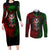 skulls-aztec-warriors-couples-matching-long-sleeve-bodycon-dress-and-long-sleeve-button-shirts