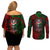 skulls-aztec-warriors-couples-matching-off-shoulder-short-dress-and-long-sleeve-button-shirts