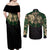 aztec-warrior-skulls-couples-matching-off-shoulder-maxi-dress-and-long-sleeve-button-shirts