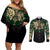 aztec-warrior-skulls-couples-matching-off-shoulder-short-dress-and-long-sleeve-button-shirts