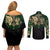 aztec-warrior-skulls-couples-matching-off-shoulder-short-dress-and-long-sleeve-button-shirts