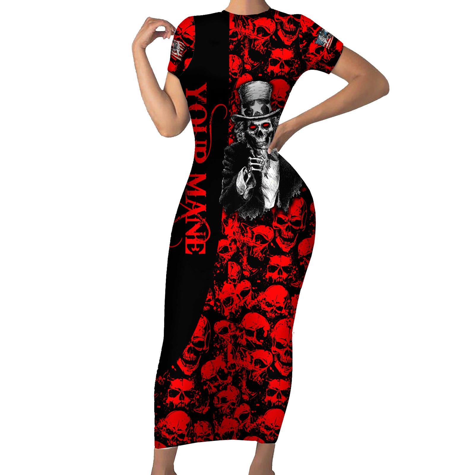 zombie-army-short-sleeve-bodycon-dress-i-want-you