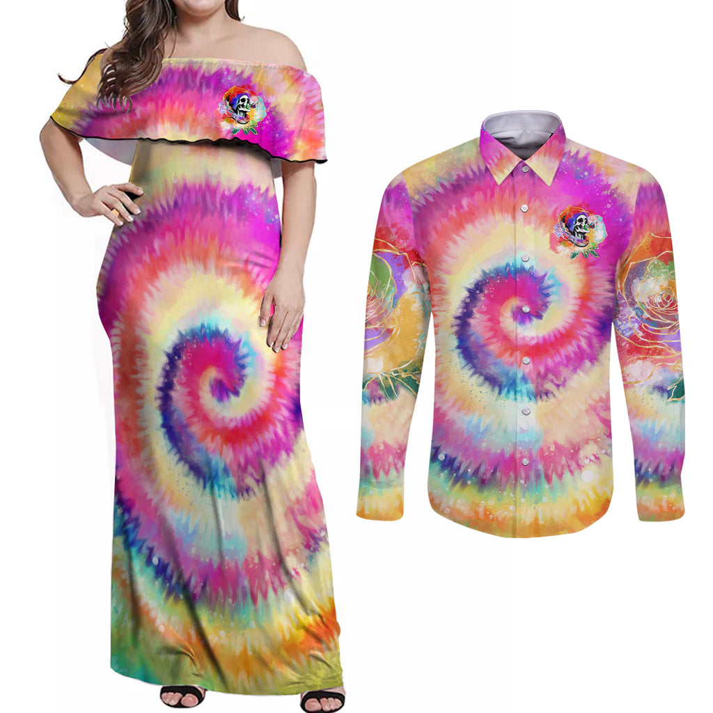 we-are-all-human-lgbt-couples-matching-off-shoulder-maxi-dress-and-long-sleeve-button-shirt-skull-tie-dye